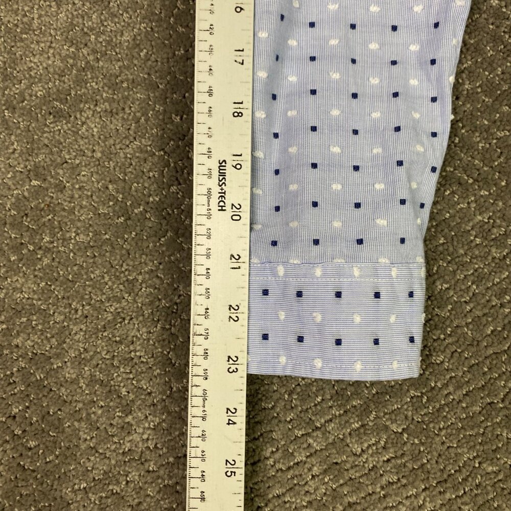 Talbots Plus Shirt Women's 1X Blue White Button Front Polka Dot Embroidered - Picture 14 of 14